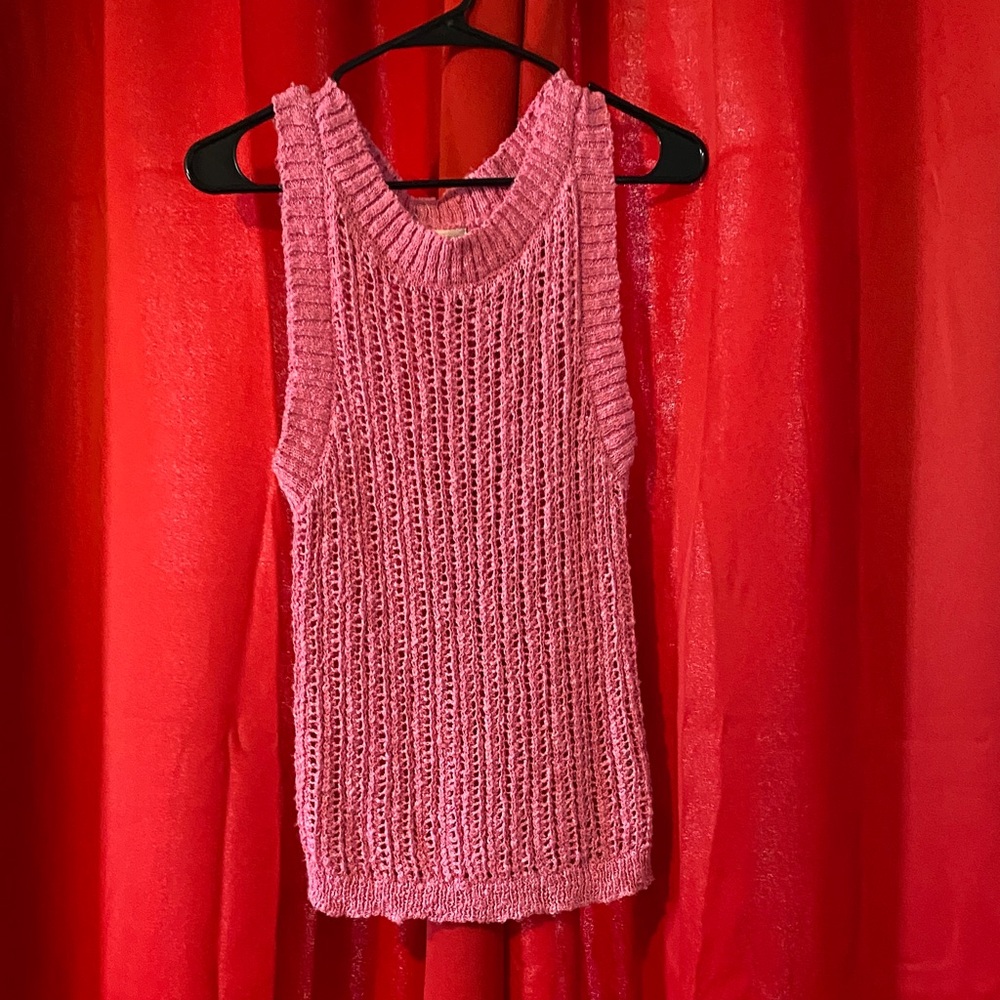 Blu Pepper Textured Pink Tank Top